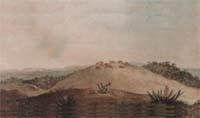 Ponta Grossa 1827 - Aquarela pintada por Jean Baptiste Debret em 1827,  a primeira imagem registrada a respeito de Ponta Grossa (clique para ampliar)